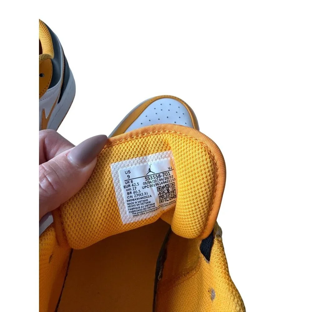 Nike Air Jordan 1 Low Taxi Yellow Shoes Size 9 Basketball Sneakers 553558-701